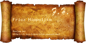 Fricz Hippolita névjegykártya